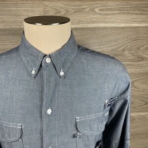 Columbia Super Bonehead Fishing Shirt – Blue Chambray – Size L